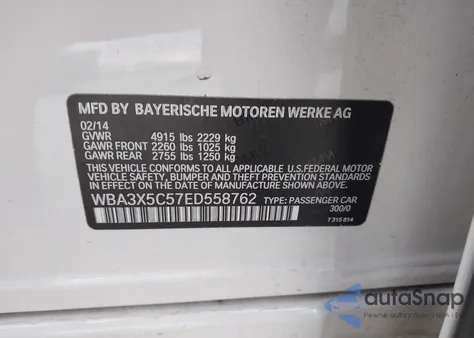 2014 BMW 328I Gran Turismo xDrive из США, поврежденный, VIN WBA3X5C57ED558762